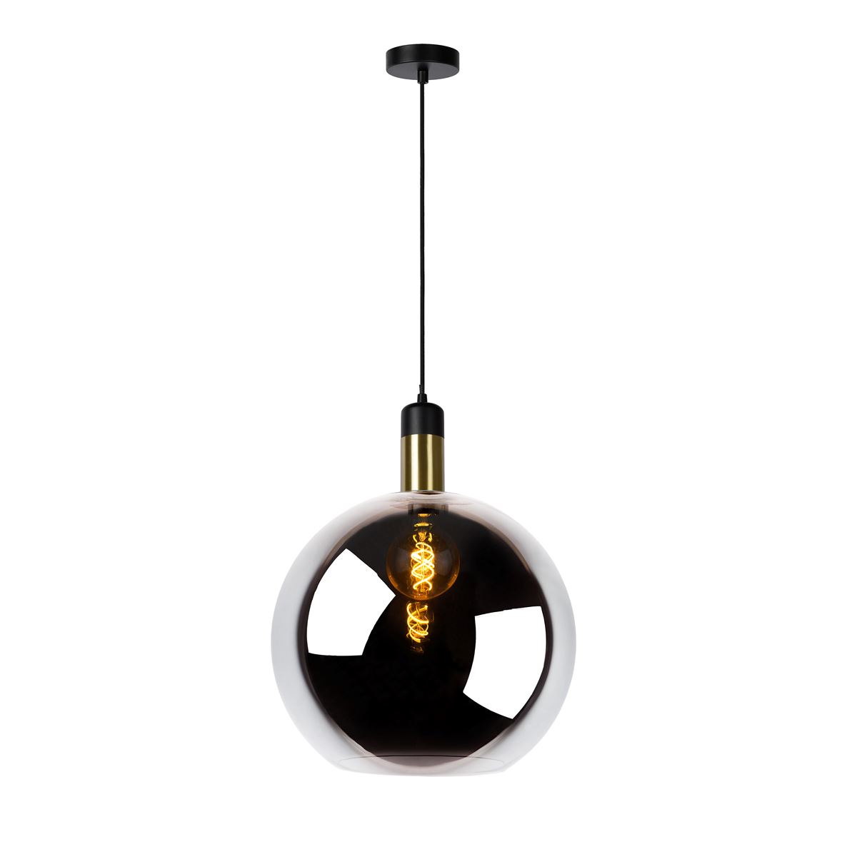 Suspension Lucide Julius Ø 40 cm en verre fumé