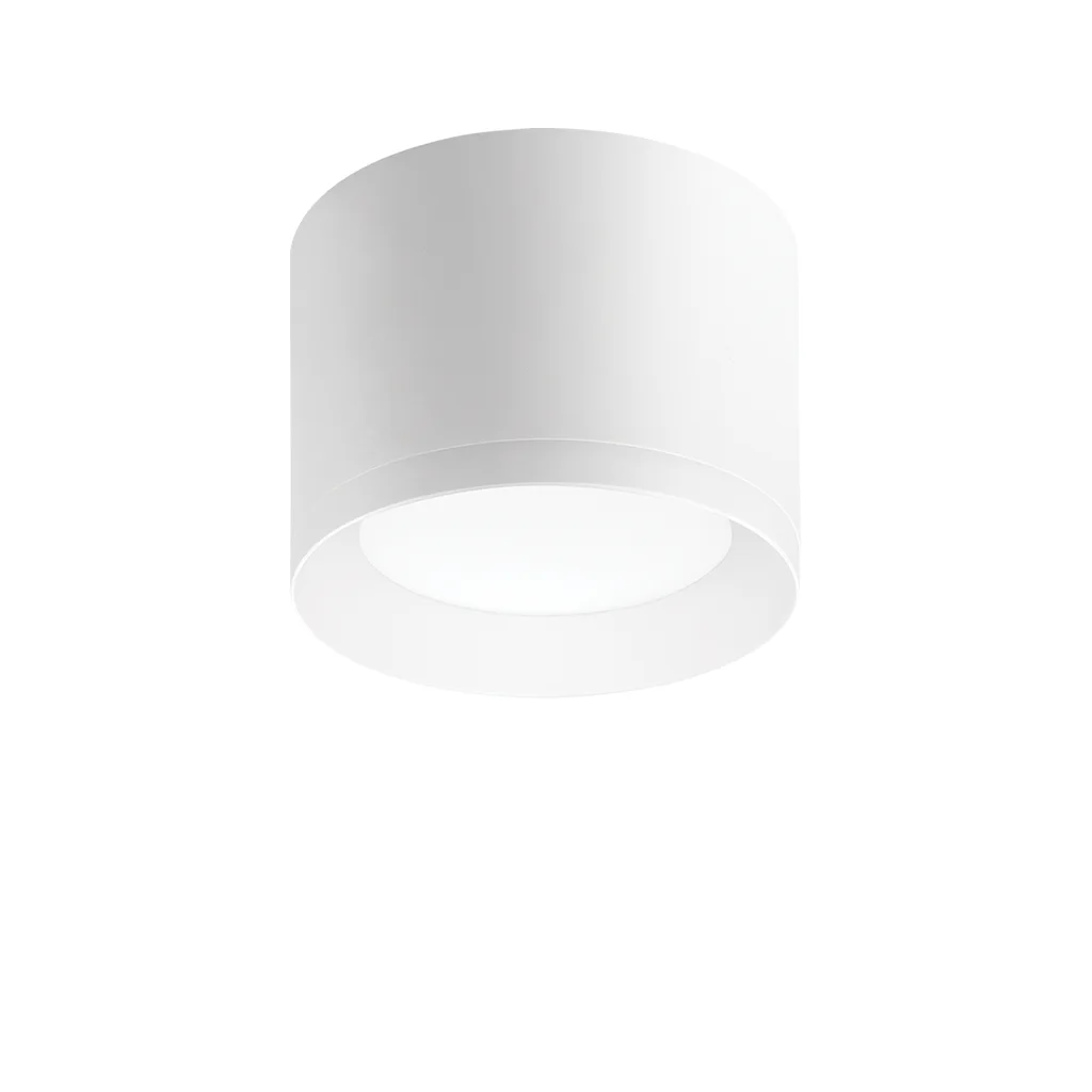 Arkoslight Stram Surface Mini, downlight en saillie blanc texturé