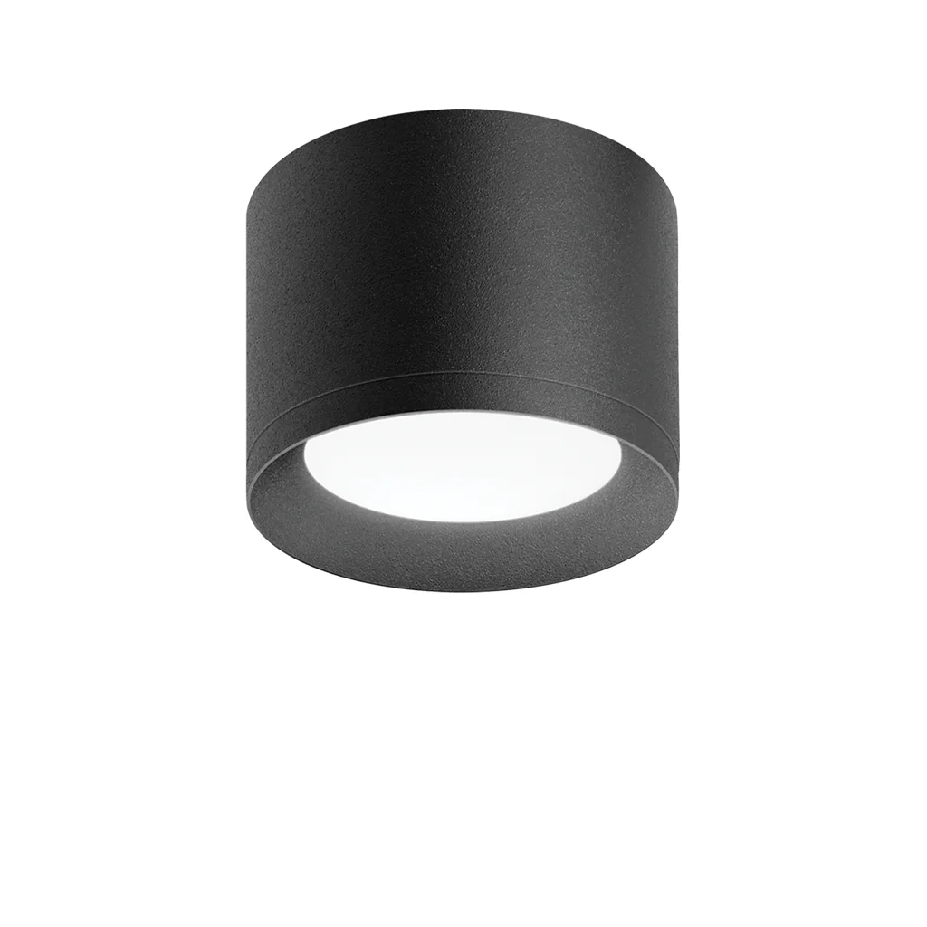 Arkoslight Stram Surface Mini, downlight en saillie noir texturé
