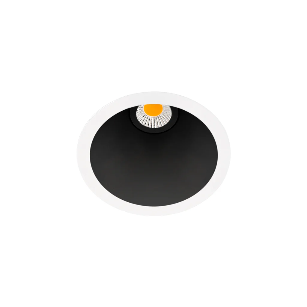 Arkoslight Swap, spot encastré finition blanc-noir, réflecteur noir
