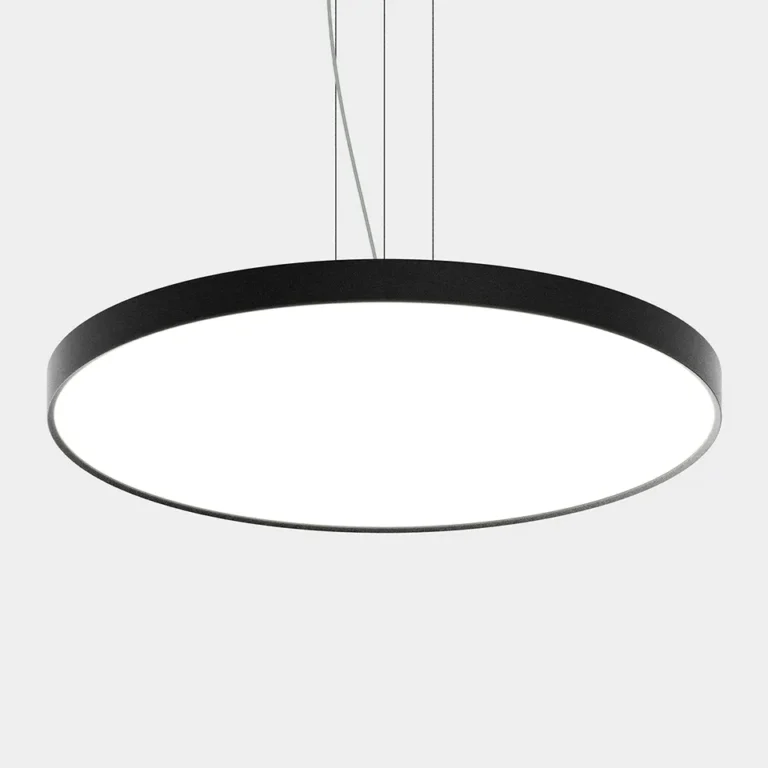 Indelague Rofy 60 suspendu par câbles, cadre noir et diffuseur blanc