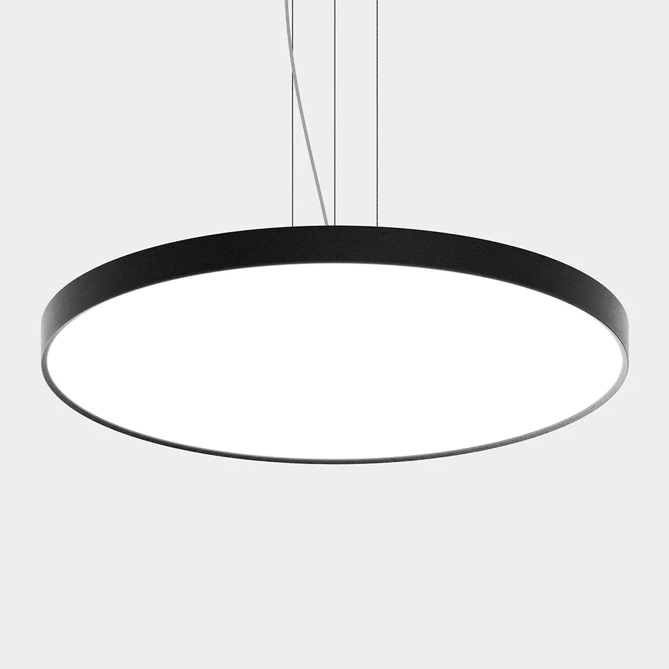 Indelague Rofy 60 suspendu par câbles, cadre noir et diffuseur blanc