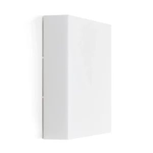 Lombardo Art 250 posée en applique murale : boîtier carré blanc de 250 × 250 mm, diffuseur opale
