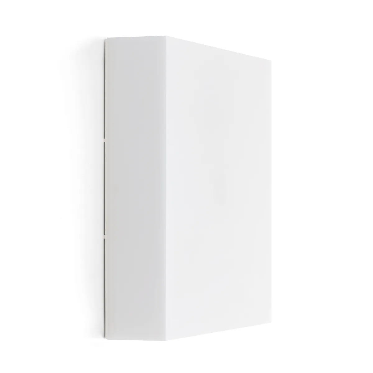 Lombardo Art 250 posée en applique murale : boîtier carré blanc de 250 × 250 mm, diffuseur opale