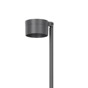 Lampadaire extérieur Lombardo Hasta : tête cylindrique de 90 mm sur mât télescopique anthracite