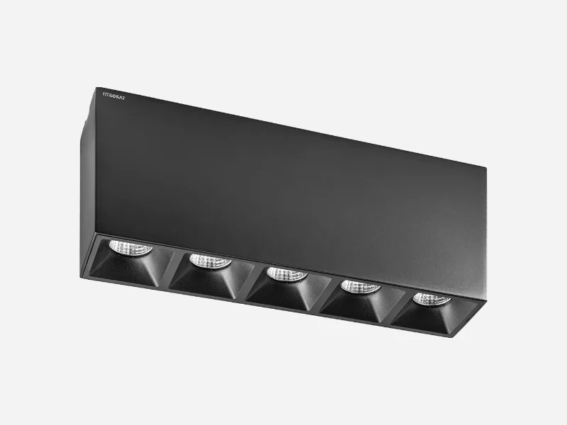 Luminaire Targetti OZ sur rail magnétique, noir