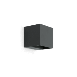 Lombardo Dodo 100 : applique cube en aluminium gris foncé