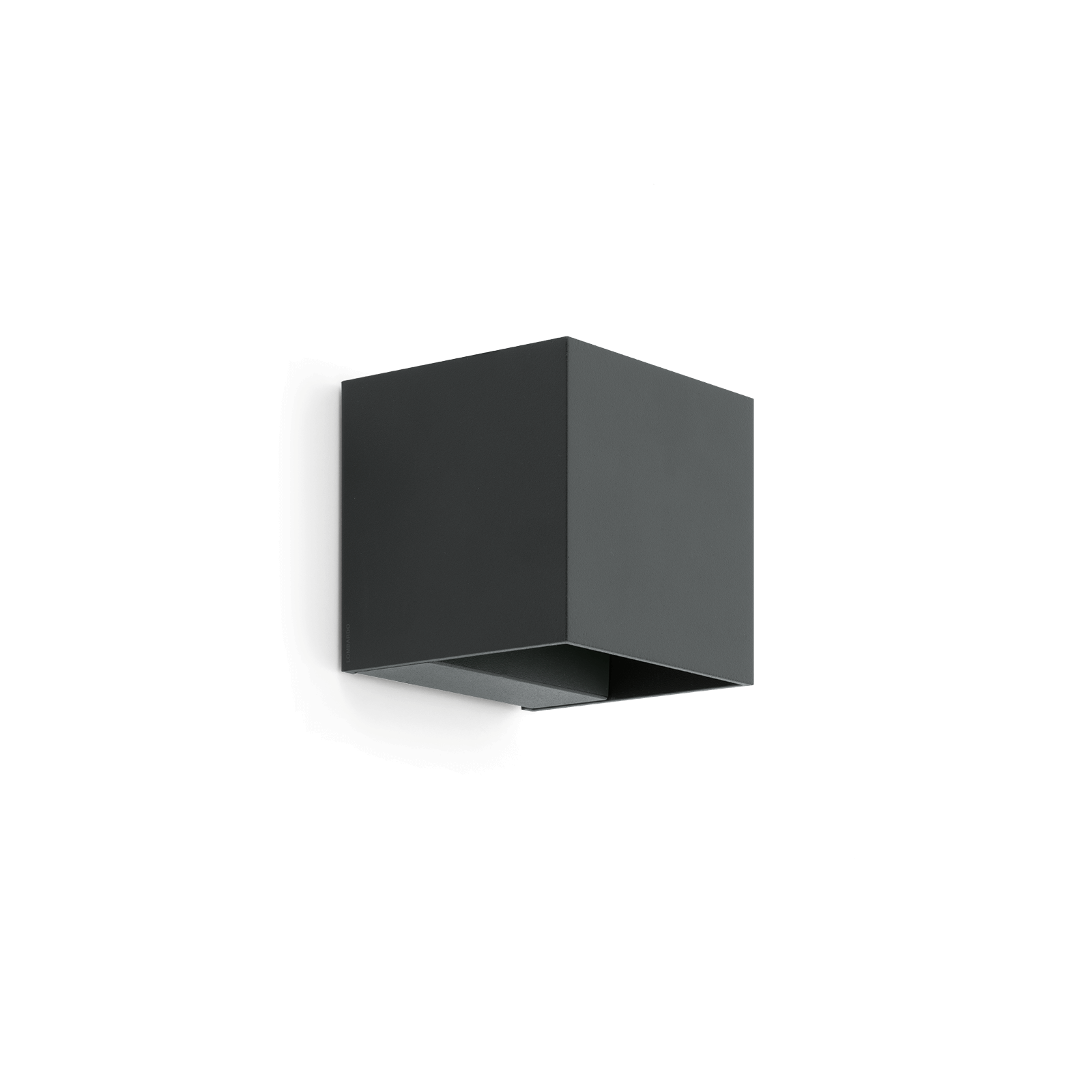 Lombardo Dodo 100 : applique cube en aluminium gris foncé
