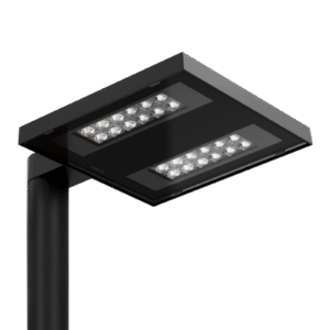 Lombardo Kai 2 : luminaire urbain LED à deux modules en tête de mât