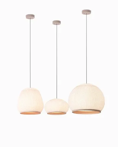 Trois suspensions Vibia Knit de tailles différentes